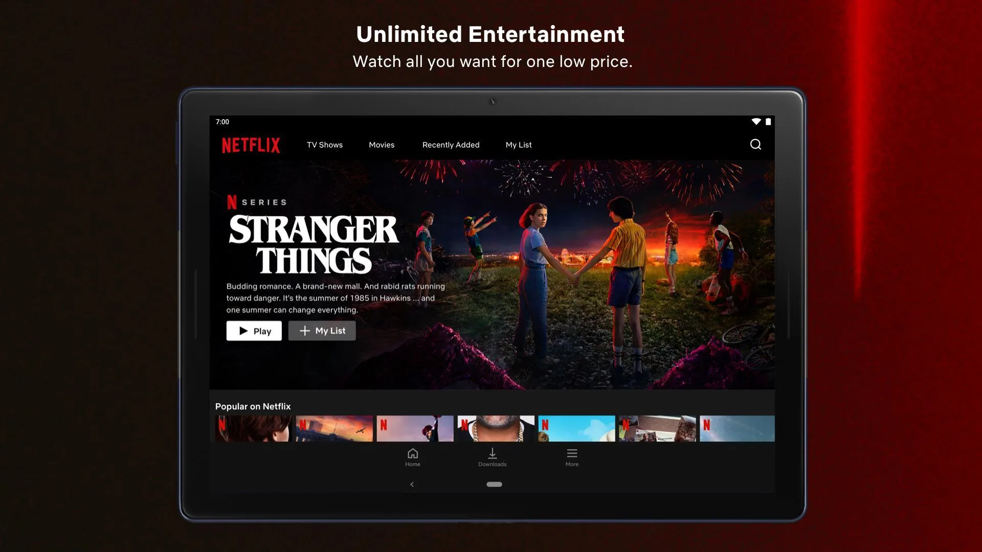 Screenshot Netflix application Screenshot Netflix application